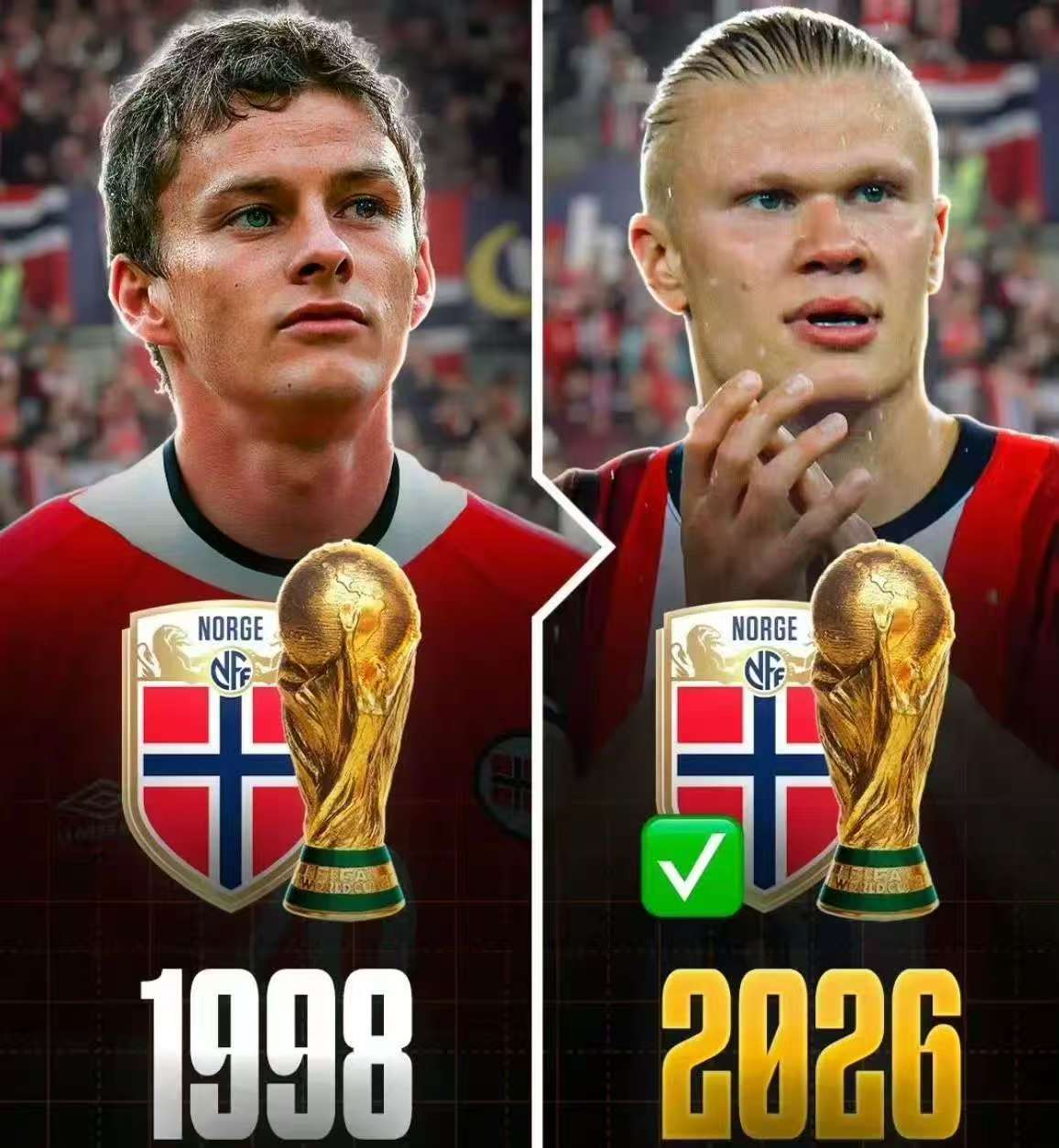28 jaar wachten voorbij! Haaland trekt het shirt aan, Noorwegen keert terug naar het WK
